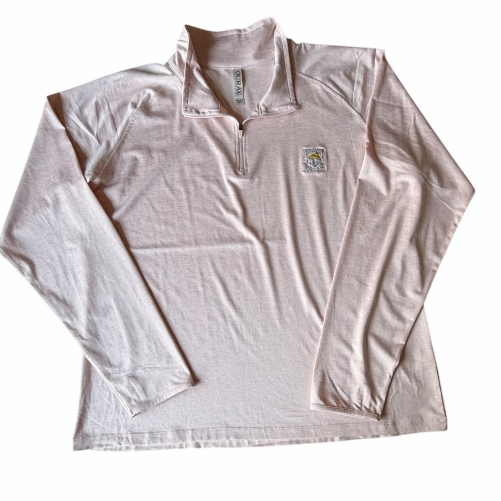 Salty Dog Cafe Ladies Pale Peach Quarter Zip Pullover with Embroidered Logo, XXL